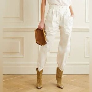 Nili Lotan Cyro Cotton Pants in Off-White